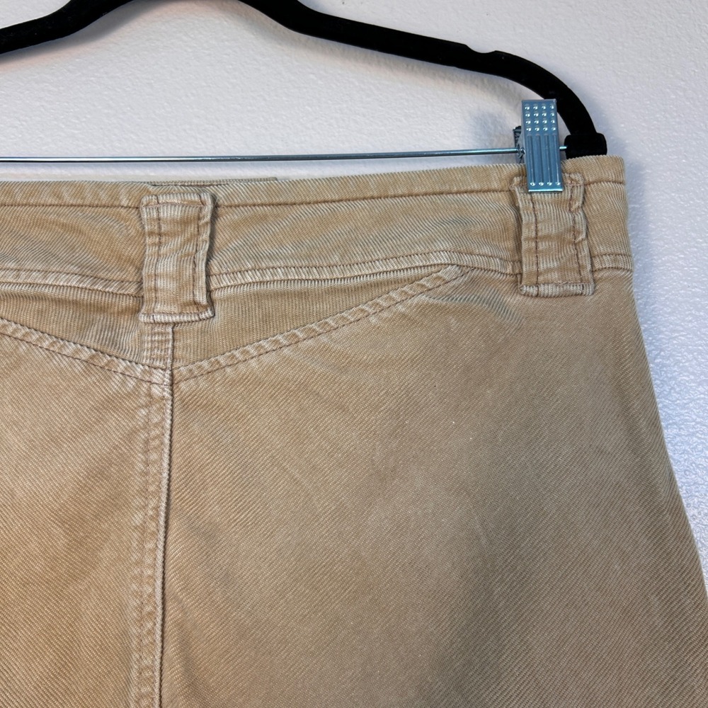 Gap Tan Khaki Corduroy Mini Skirt Stretch Double Button Size 10 Fall - Picture 8 of 8